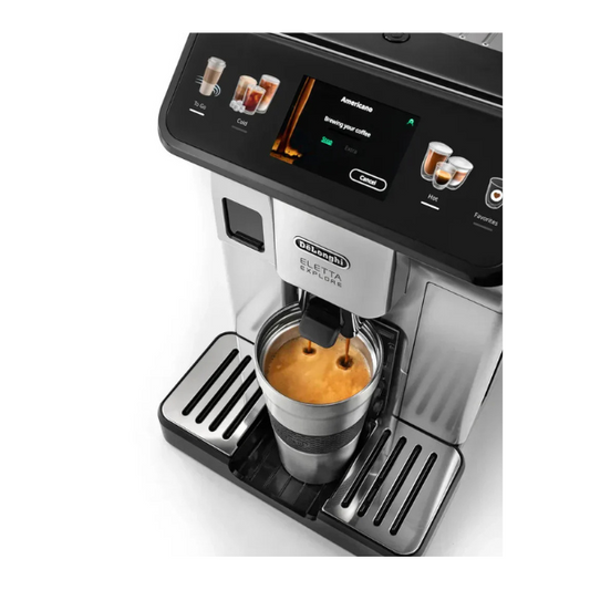 De’Longhi Eletta Explore ECAM450.55.S Kaffeevollautomat – Silber, 2,3 L Wassertank